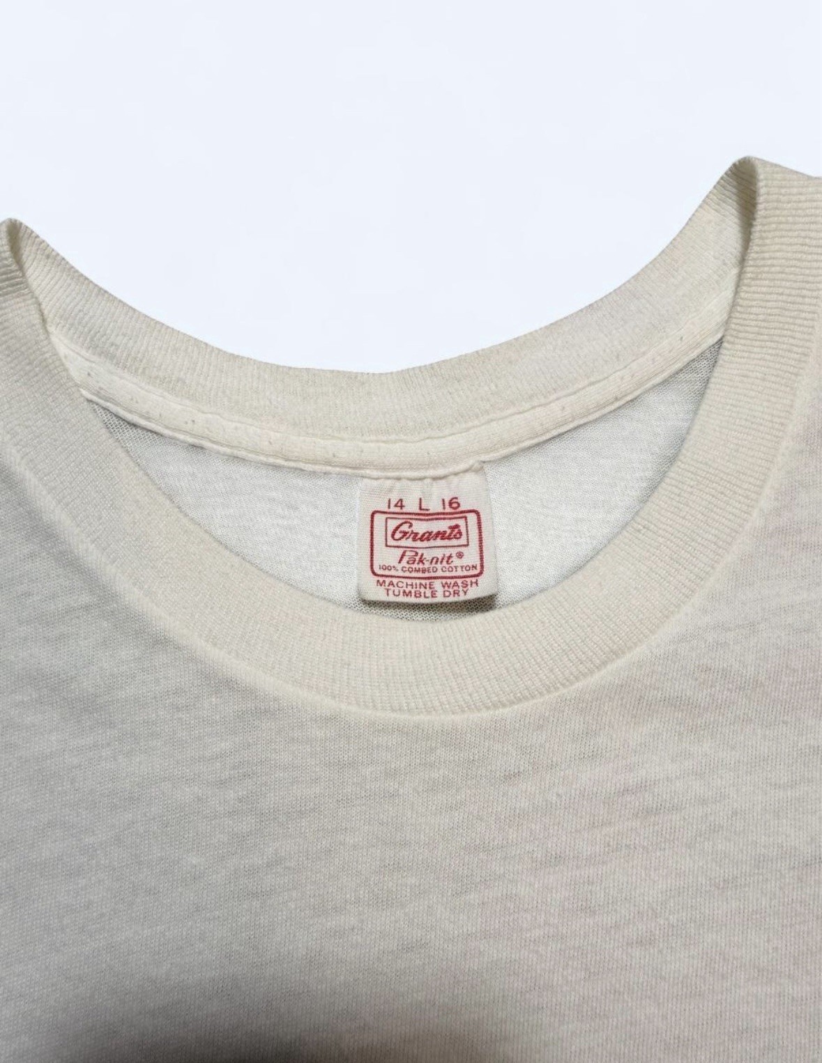 Vintage 1960’s Lightning Bolt Print T-Shirt Grants L (14-16) White