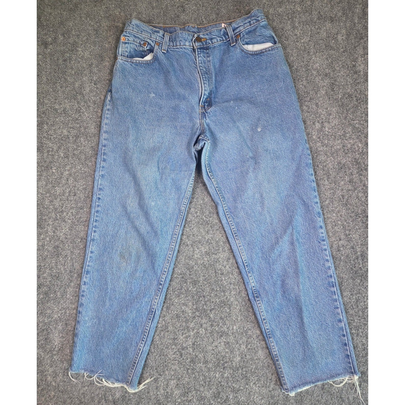 Vintage 90s Levi&rsquo;s High Waist Mom Jeans Women&rsquo;s 31 USA Made Raw Hem