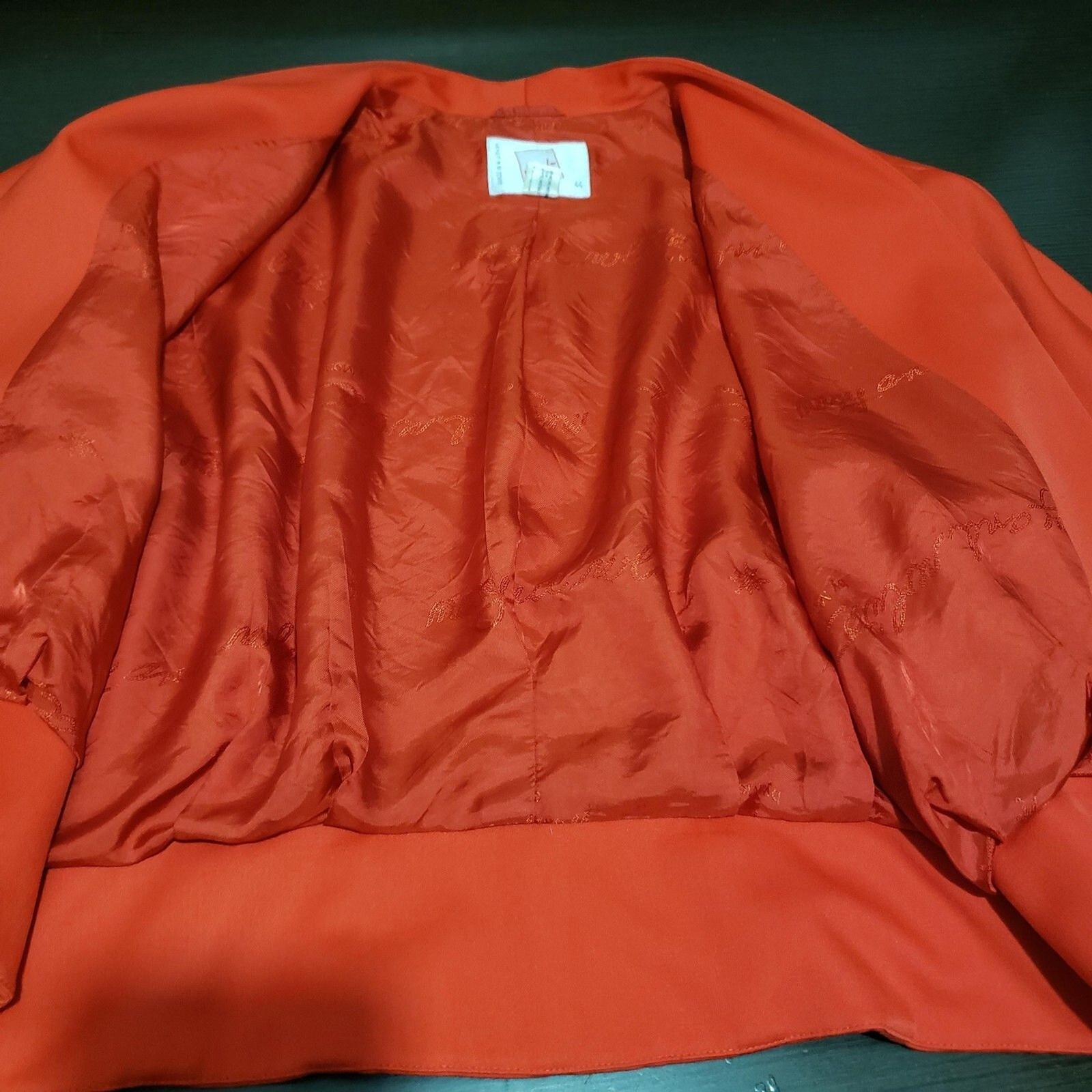 Vtg Mondi Red Wool Blend Cropped Embroidered Jacket Cardigan Germany 44/US L/XL