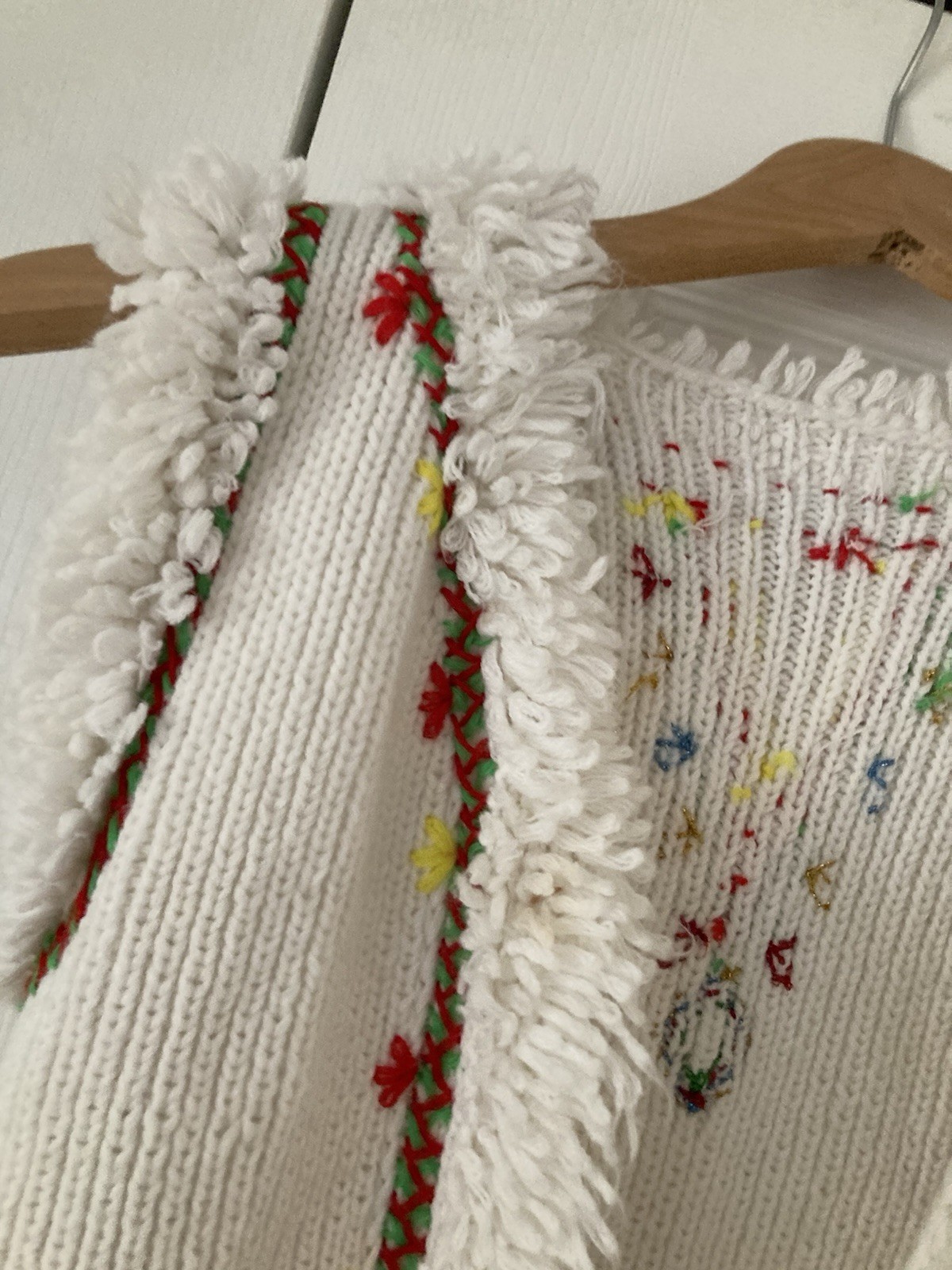 CCT Vintage 70s Groovy Open Sweater Vest Hippie Boho Flowers Small Homemade