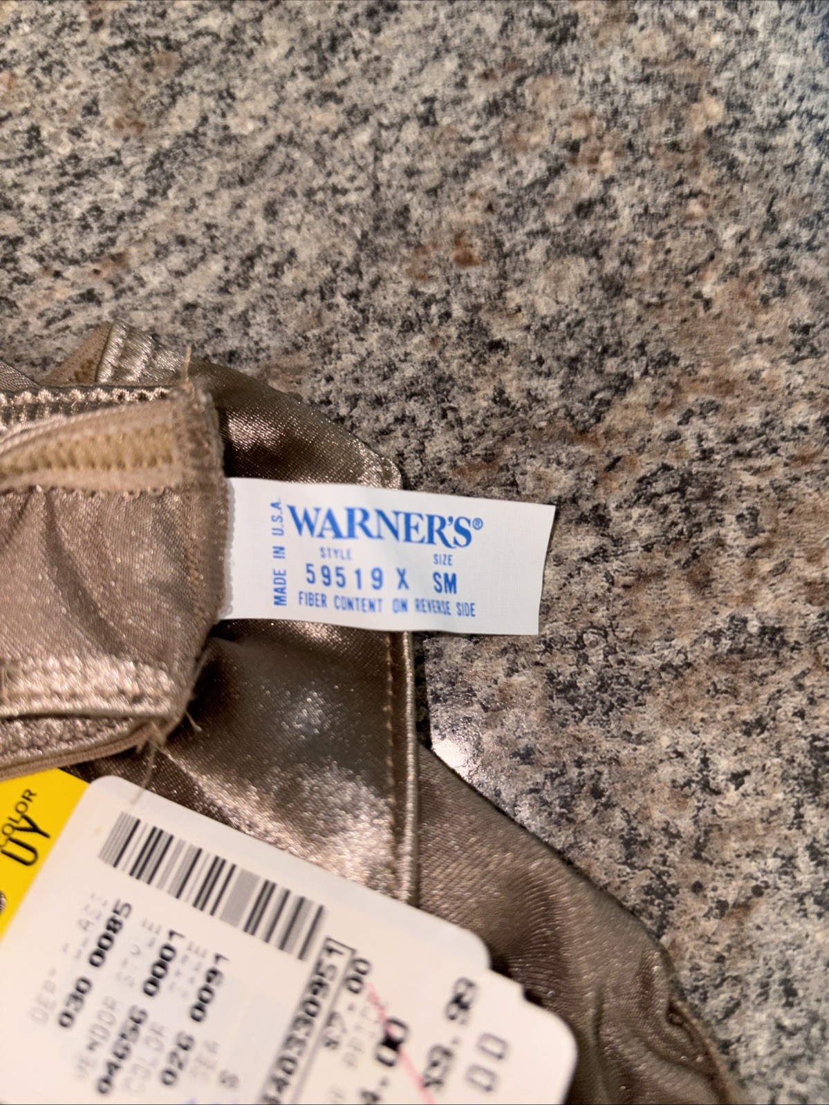 NWT Vintage Warner’s SHINY stretch Satin hi-cut Panties Small Nylon Champagne