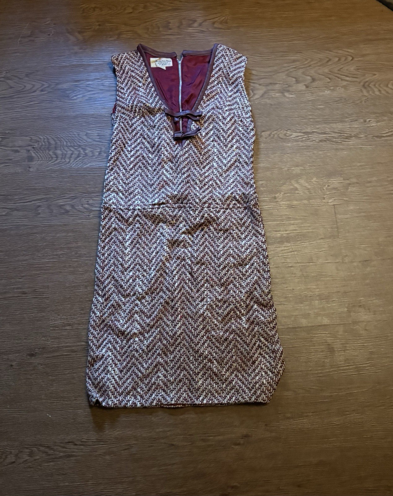 Vintage 60s/70s Irvington Place by Lili Tweed Herringbone Jumper Dress Size 5