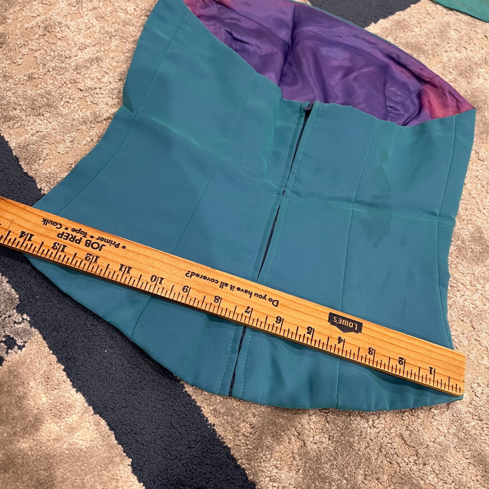 Vintage Lazaro Two-Piece Formal Gown Aqua Blue Chiffon Satin Prom Dress Y2K 90s