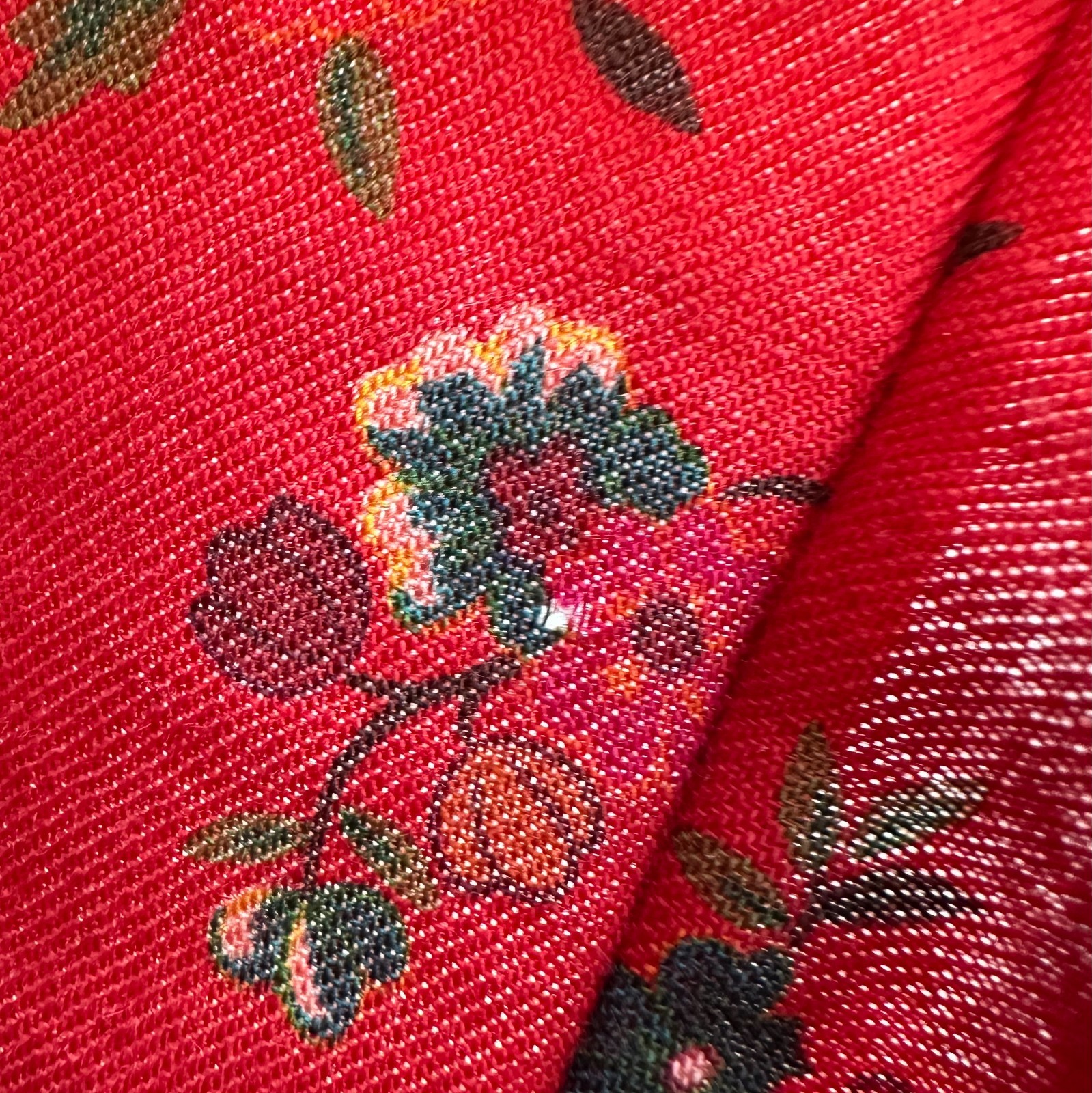 80s KENZO Vintage Wool Challis Folkloric Floral Dress Made in France Size 36/S