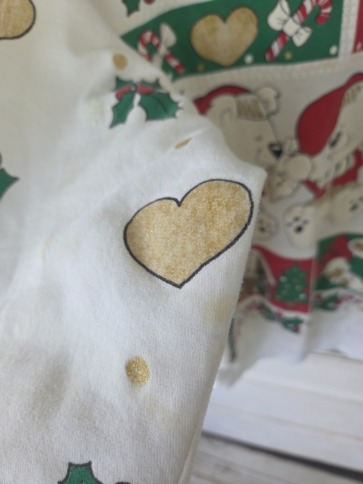 Vintage 90s Holiday Teddy Bear Christmas Sweatshirt Small Pullover Grannycore
