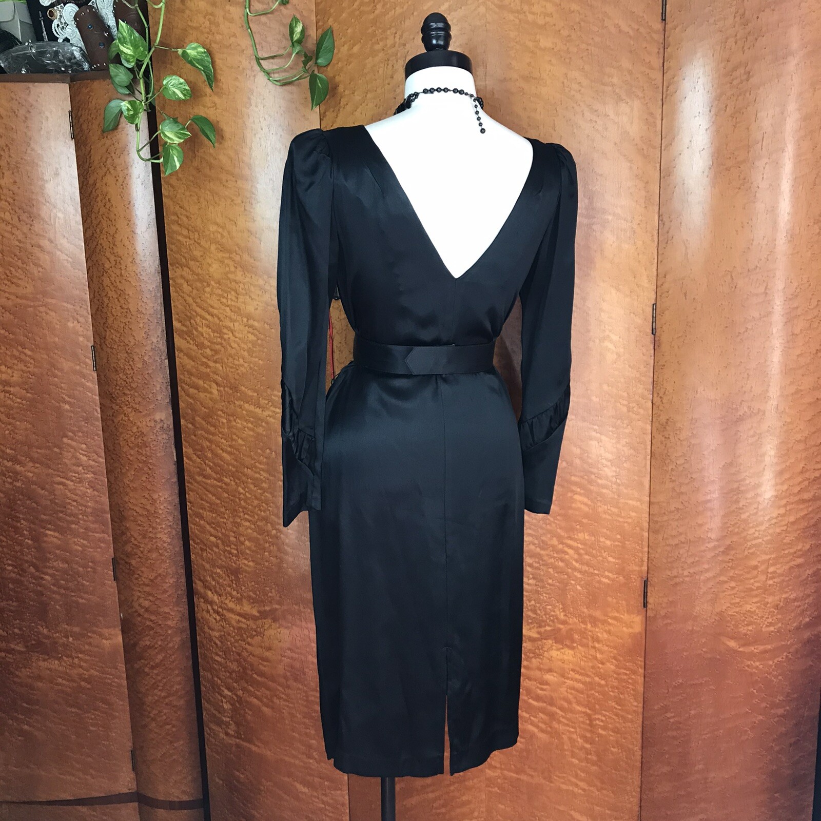 Designer 70’s 70s does 40’s 40s Vintage Black Ala Carte Cocktail Evening Dress M