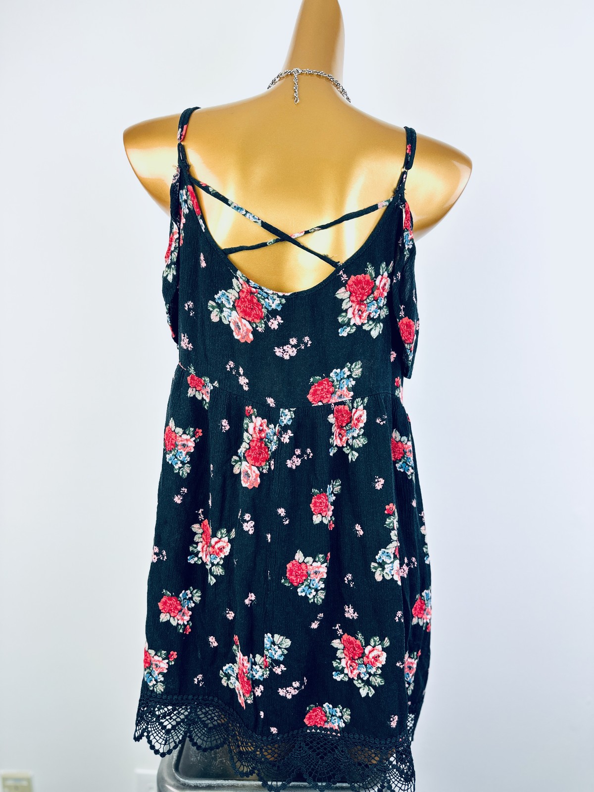 Vintage VTG 90s grunge dress floral print prairie mini sundress