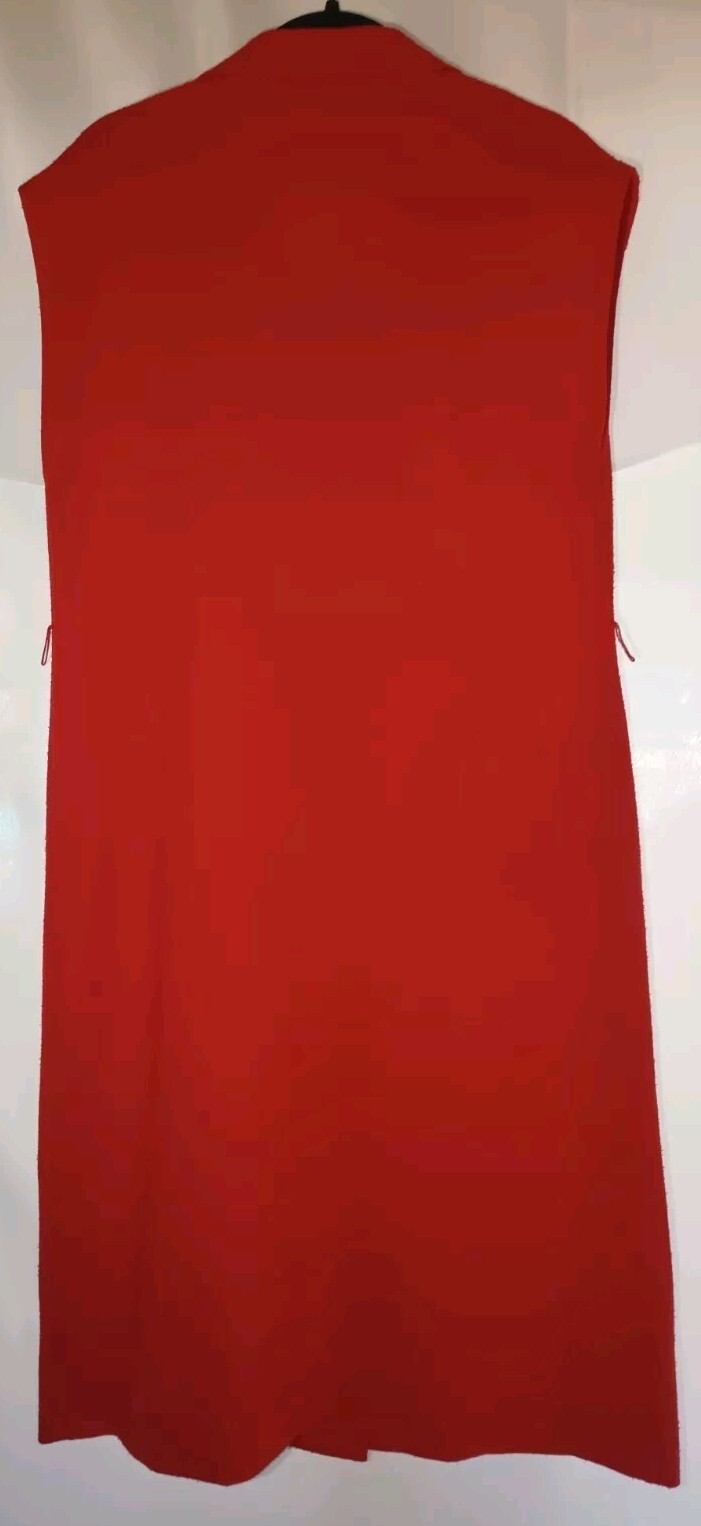 60 – 70&rsquo;s – Handmade Solid Red Dress – Size 14 – Nightgown Housecoat Vintage