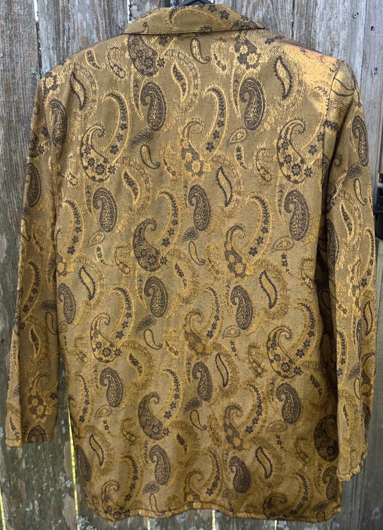 Trimmings Gold Paisley Print Blazer Women’s Size M Style# 10263 Special Occasion