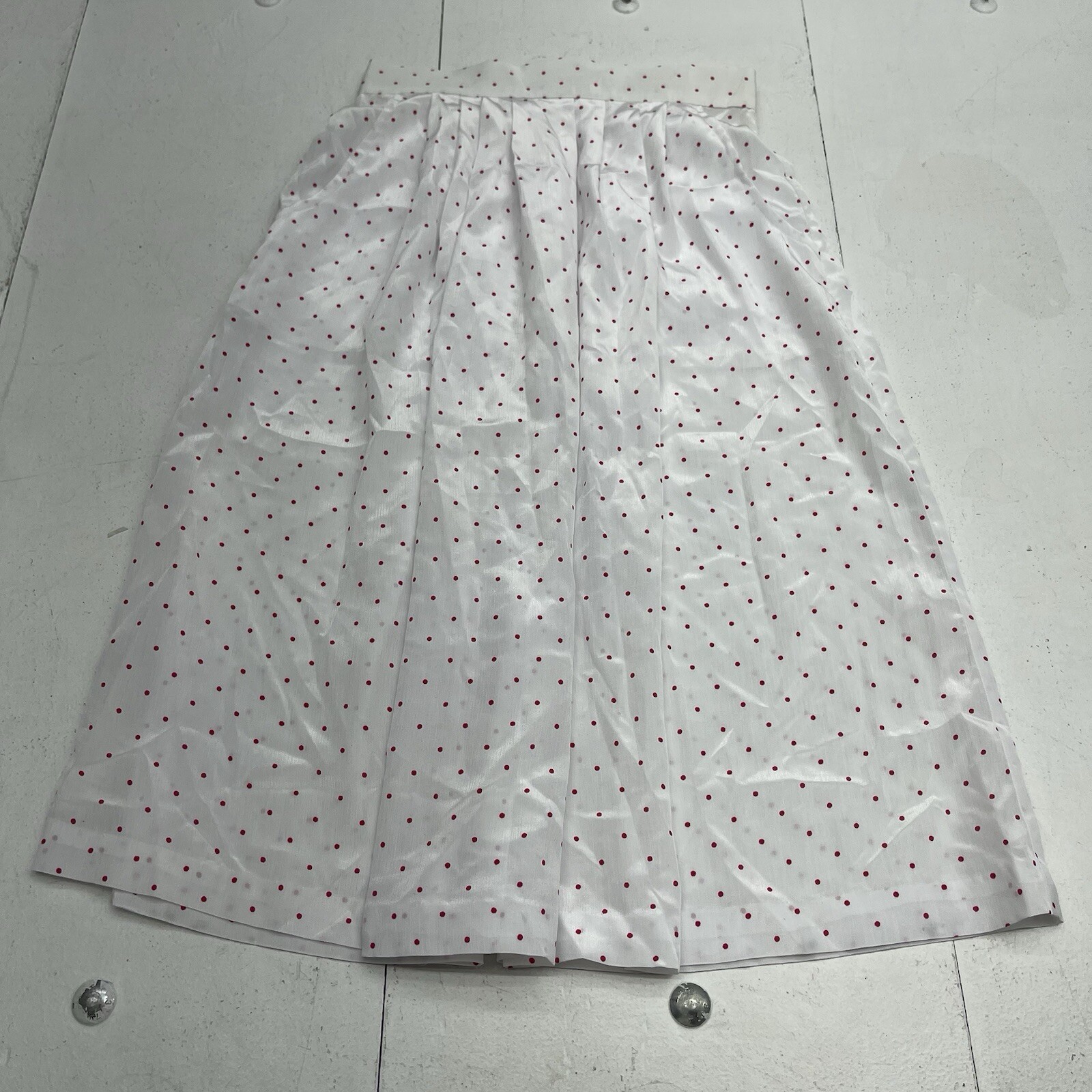 Vintage Fritzi White Pink Polka Dot MIDI Skirt Women’s Size Small USA
