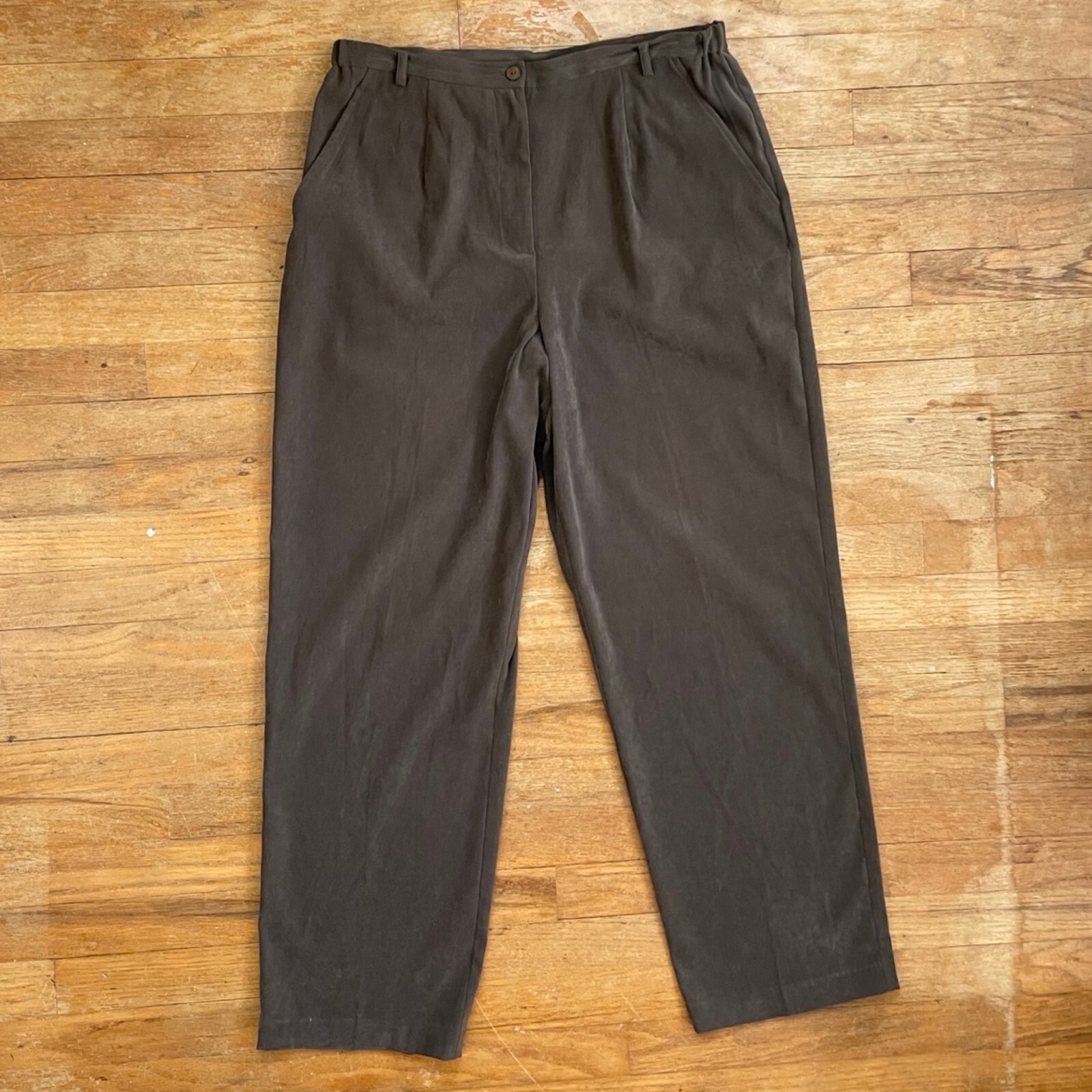 Vintage High Waist Pants Womens Size Large/XL 32-33&Prime; Waist 1990s Olive Green