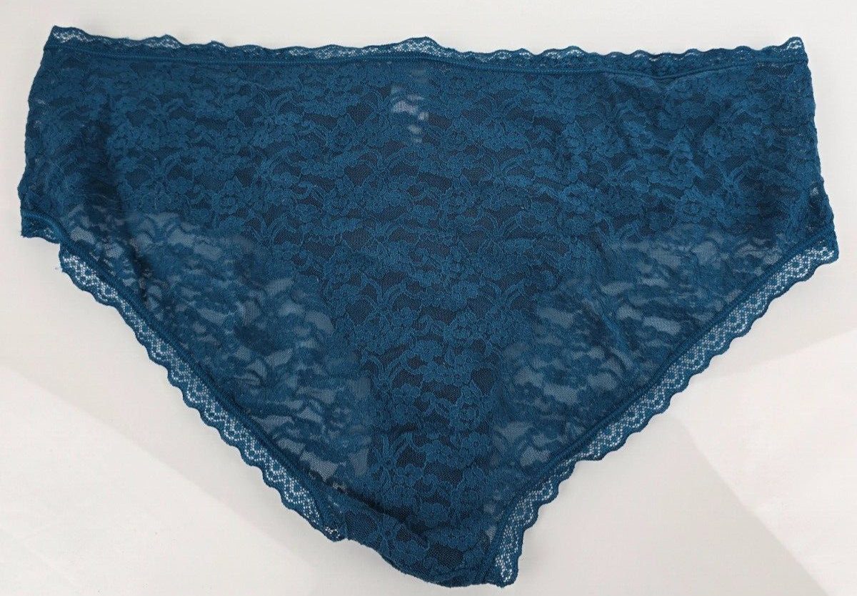 No Boundaries Sheer Stretch Lace Hipster Panties Blue Plus 10 3X XXXL