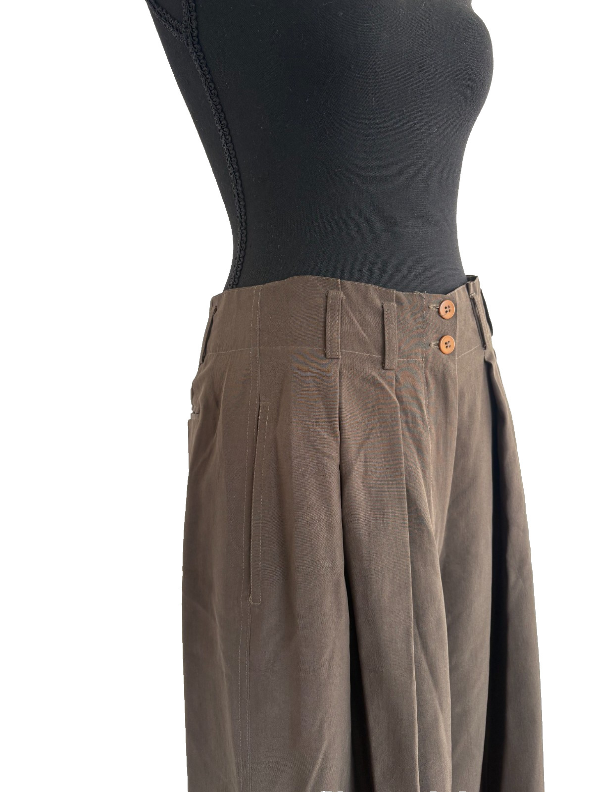 VTG Giorgio Armani Pleated Pleated Long Shorts, Pure Silk, Altered