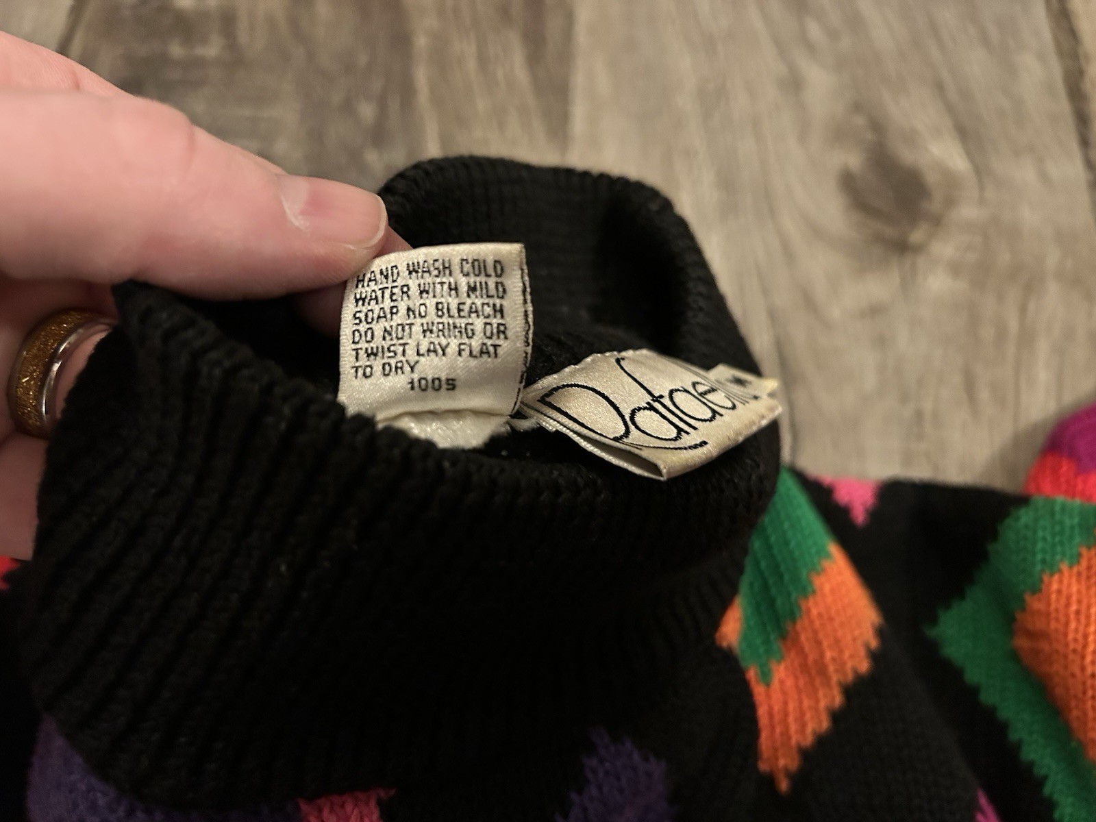 1980s Rafaella Argyle Harlequin Style Knit Pullover Sweater