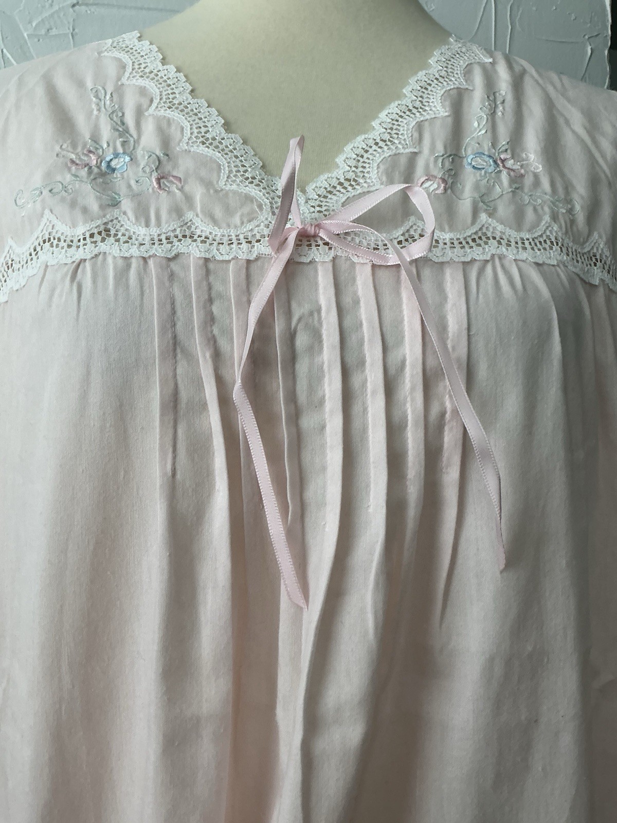 Barbizon Nightgown Medium Pink Authentic Vintage USA Long Lace, Tags Still On