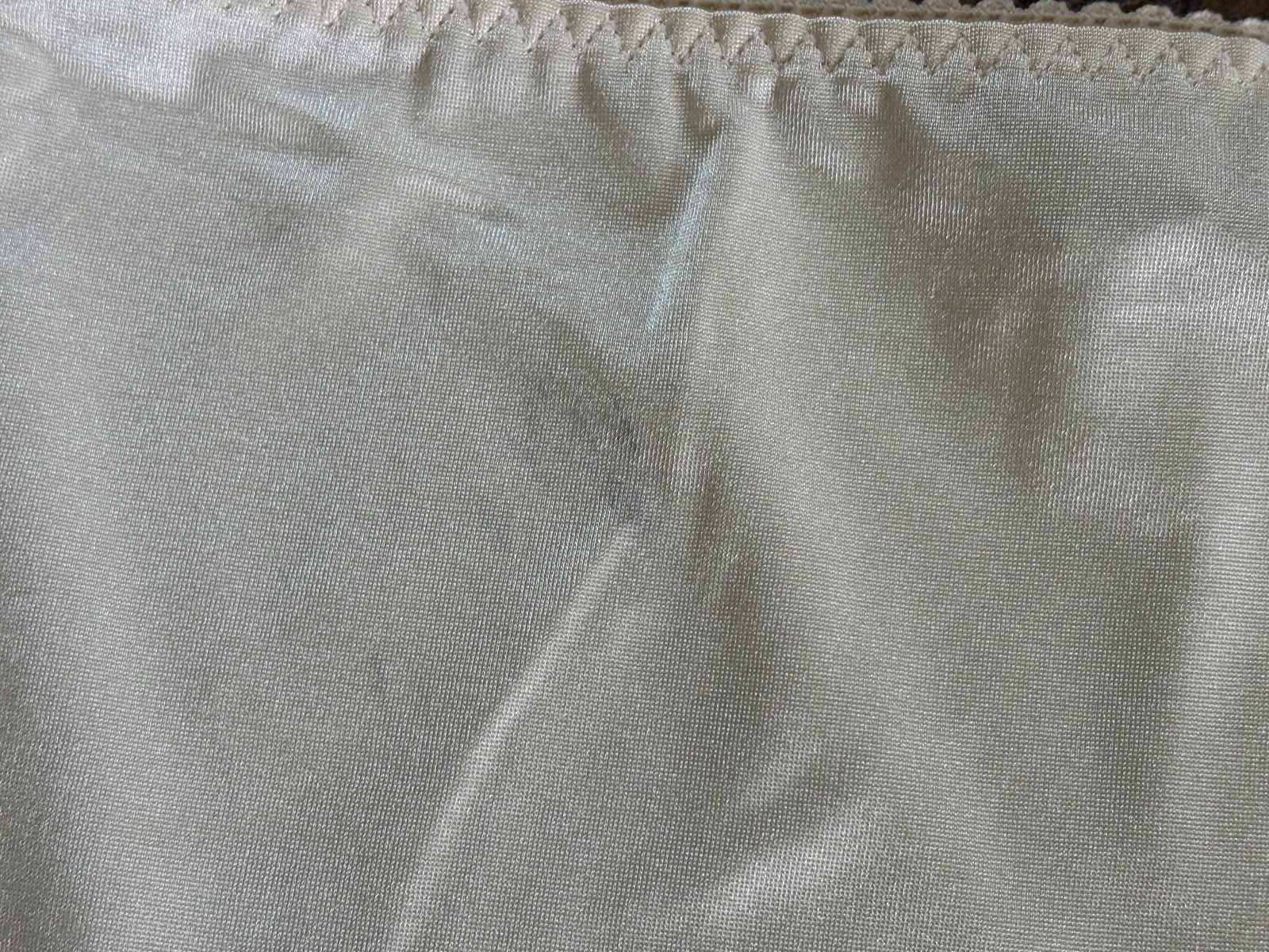 HANES HER WAY Large Ivory Light Control Problem Solved Satin Panties Vintage