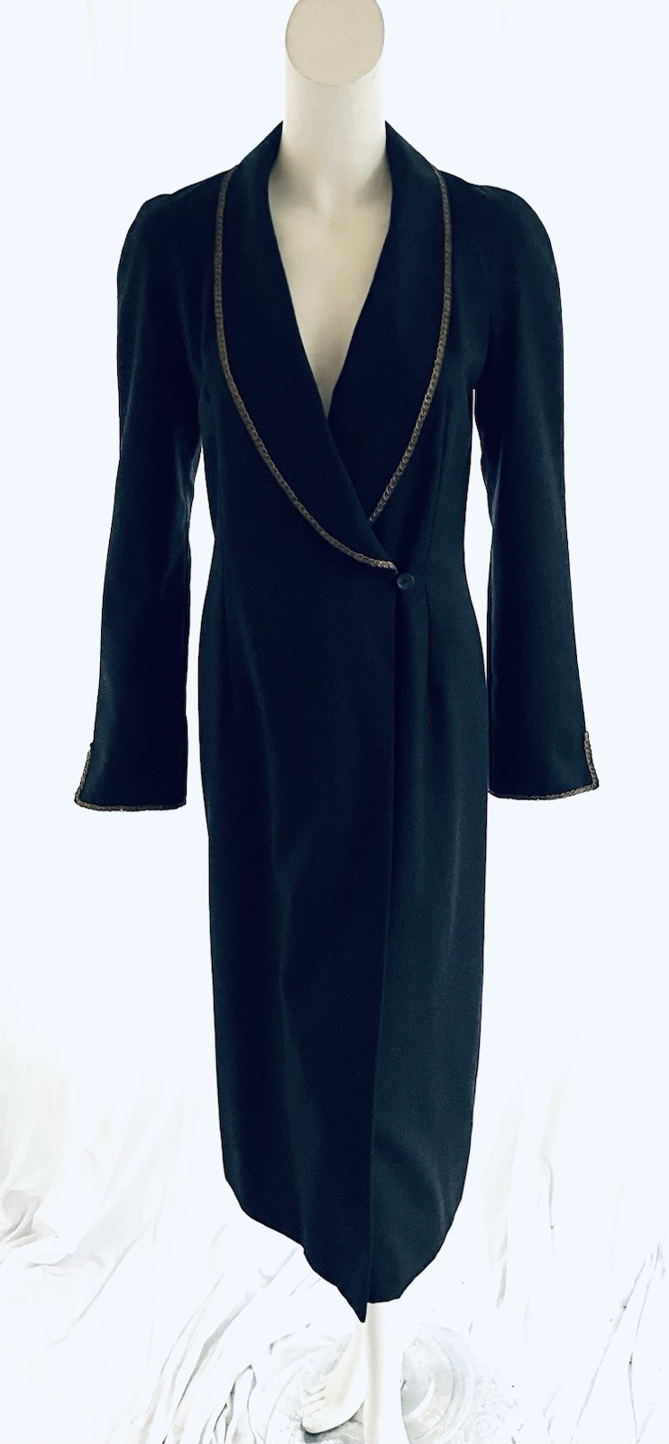 Chloe Vintage 1999 Wool Frock Coat with Lame Trim Stella McCartney