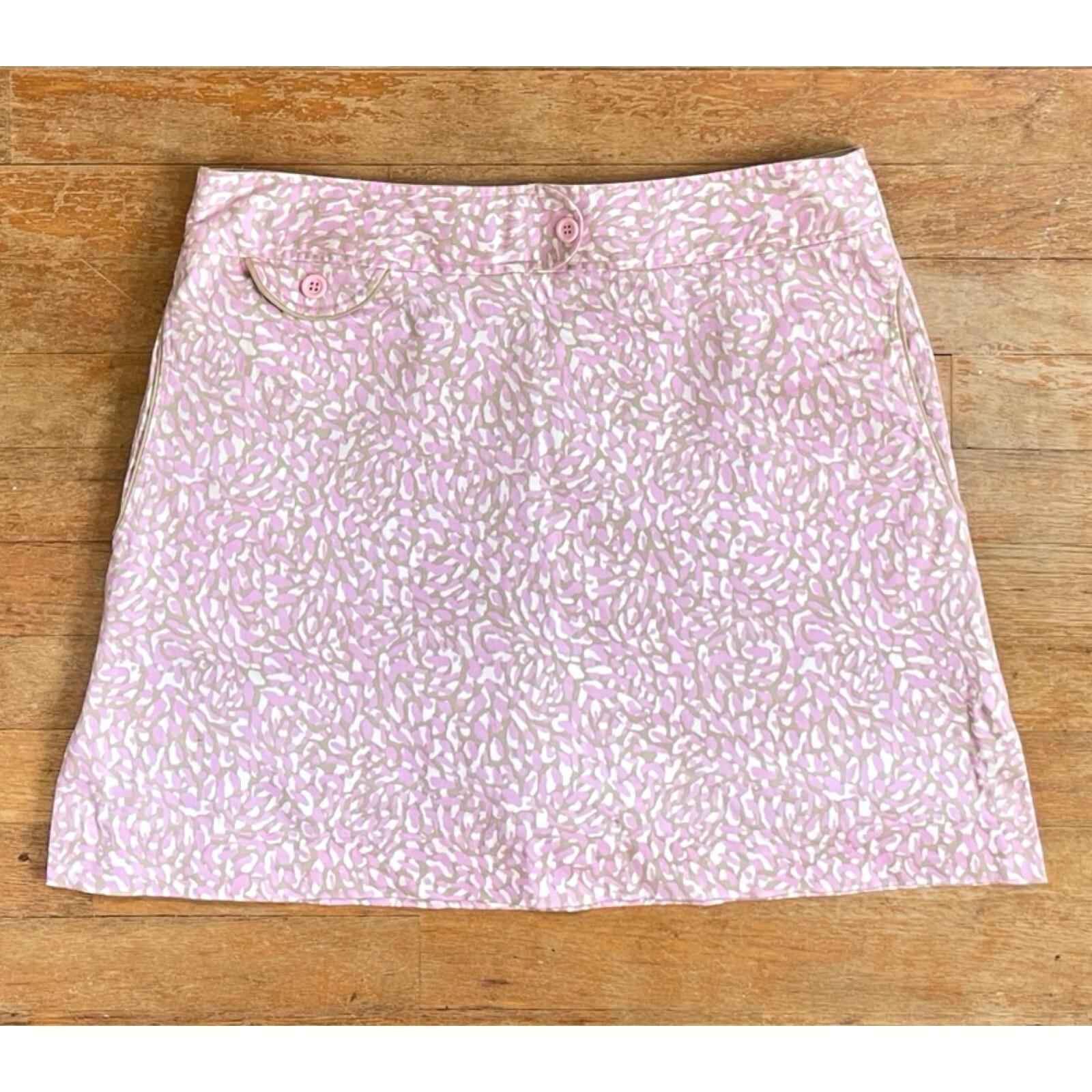 Vintage Abstract Print Skort Size Medium 31&Prime; Waist 1990s Cotton Shorts/Skirt