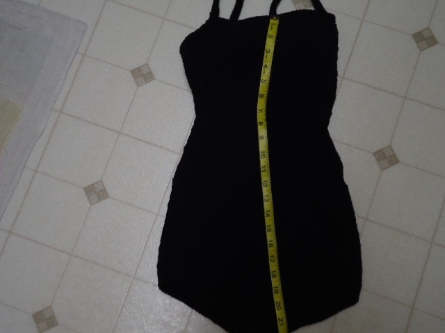 True Vintage 60&rsquo;s JANTZEN Black Knit Stretch One Piece Swimsuit Size 12 VeryNice