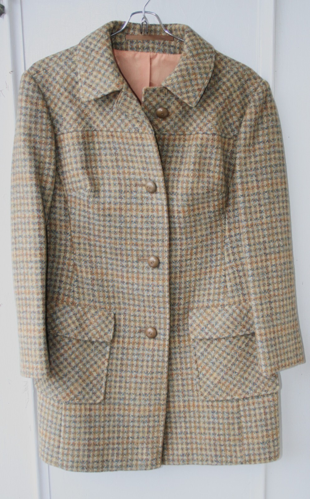 VTG Custom Molitor 70&rsquo;s Green Wool Plaid Pant Suit 40 EU/6 US Curvy PERFECT