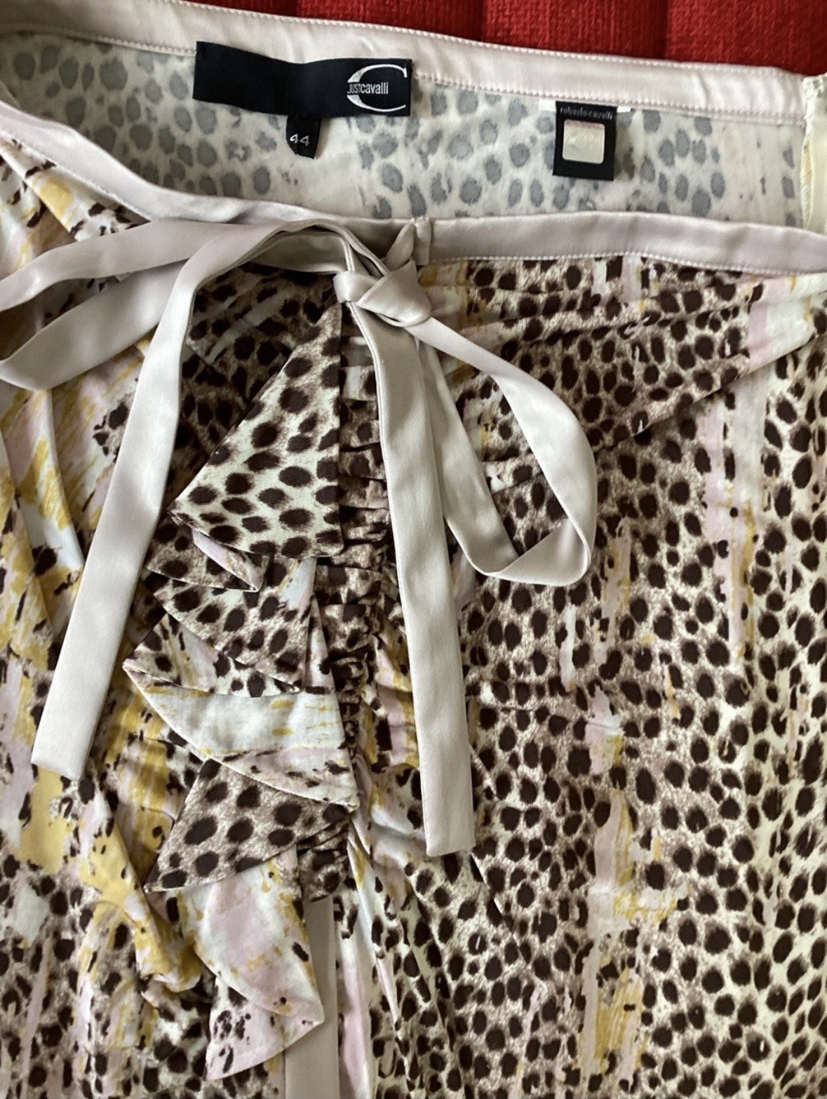 Just Cavalli Leopard Satin Two-Piece Size 44.