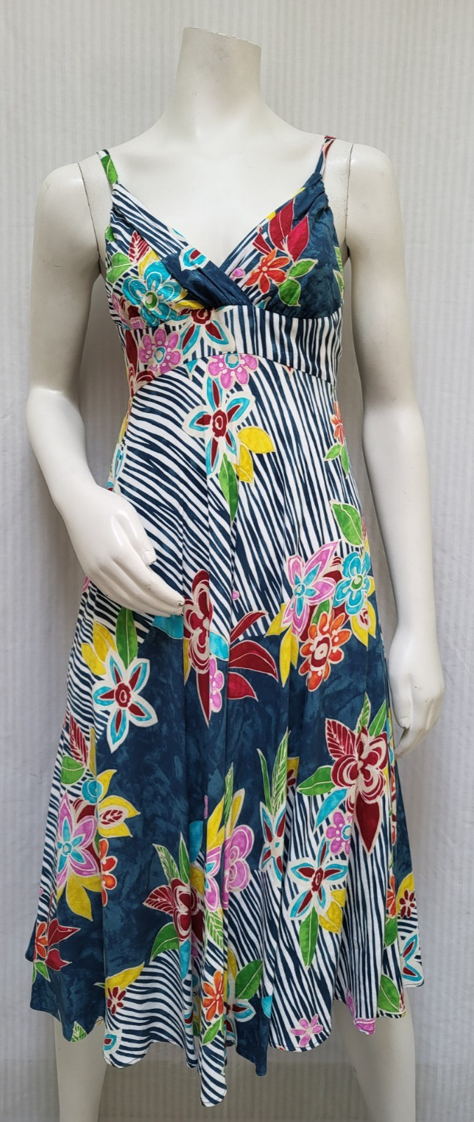 Vintage JAMS WORLD Multicolor Tropical Floral Midi Sun Dress – Size M – EUC