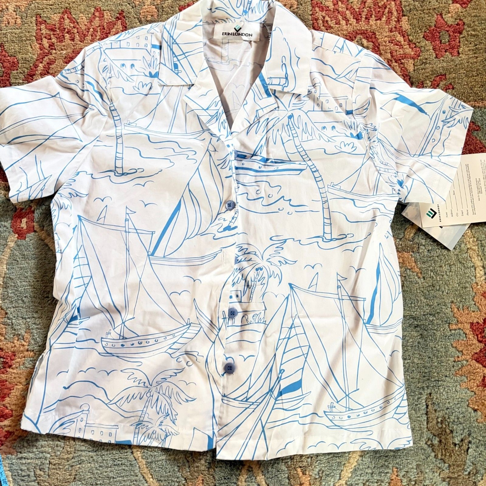 NWT Vintage Erin London Women&rsquo;s Cotton Sailing Shirt Medium