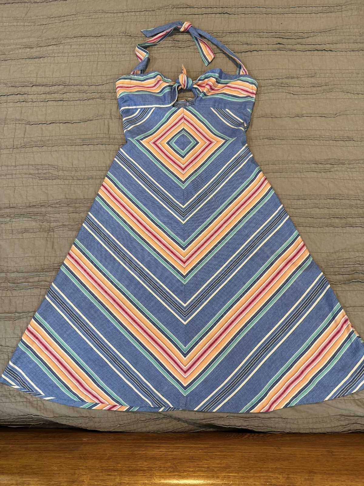 Women&rsquo;s Vtg PLAIN JANE Romantic Boho Cottagecore Halter Sun Dress Size S