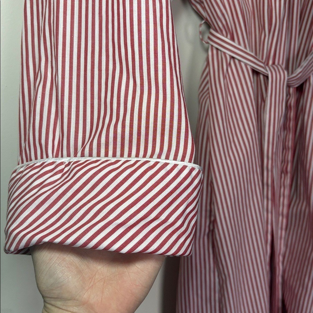 VINTAGE Valentino Intimo Intimates Pink and White Striped Robe 100% cotton