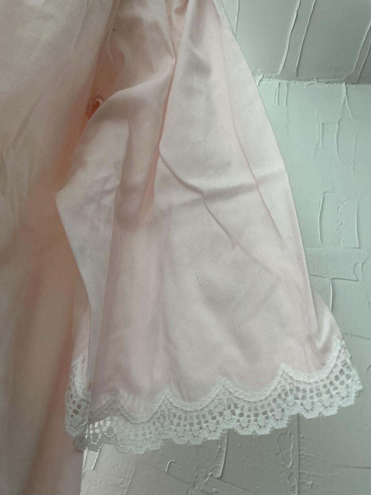 Barbizon Nightgown Medium Pink Authentic Vintage USA Long Lace, Tags Still On
