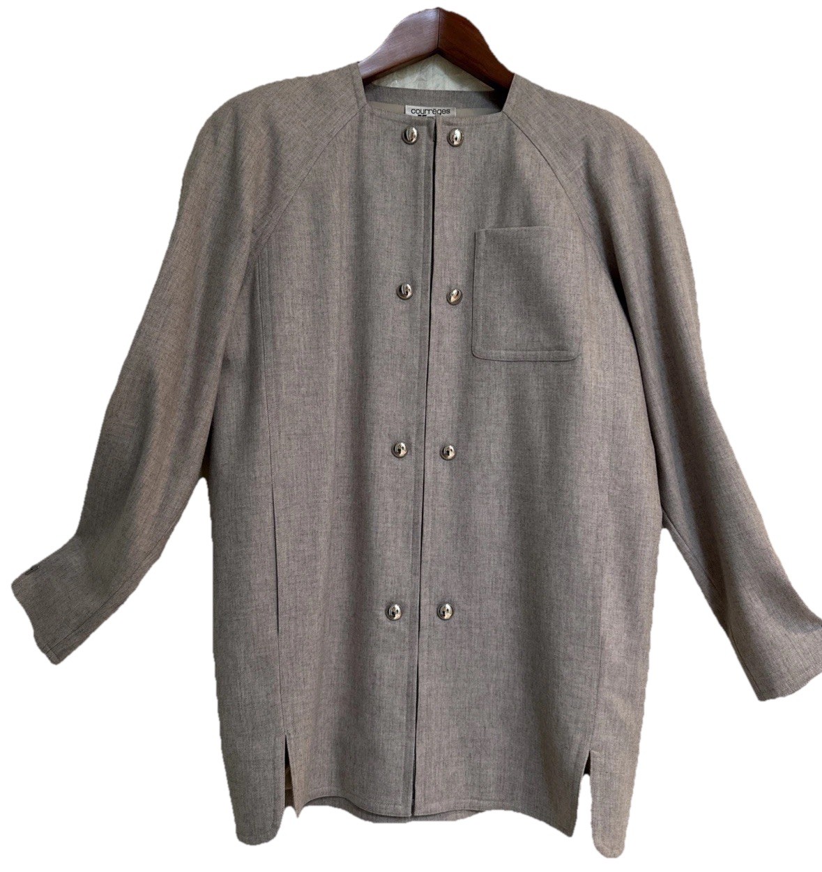 COURREGES VINTAGE PARIS WOOL JACKET SKIRT SUIT Sz38(6)