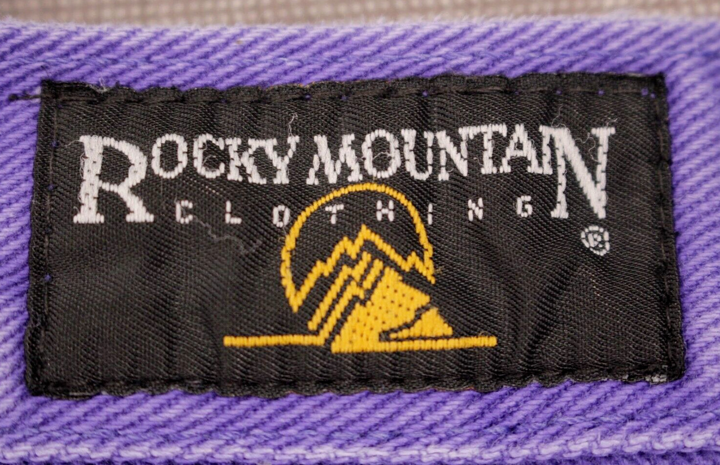 VTG Women&rsquo;s 90s Purple Denim Rocky Mountain Jeans Sz 33 1990s Rockies Bareback