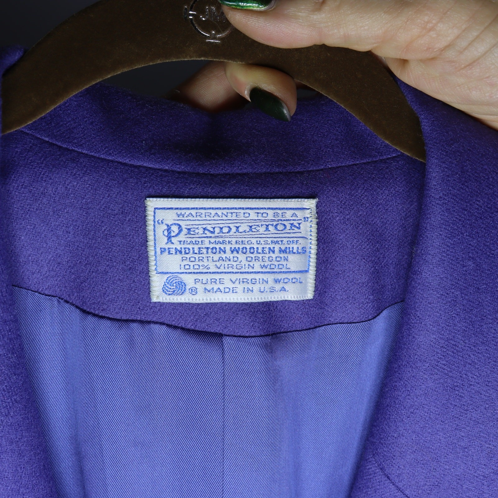 Pendleton 100% Virgin Wool Blazer Purple Women’s 42 Made in USA