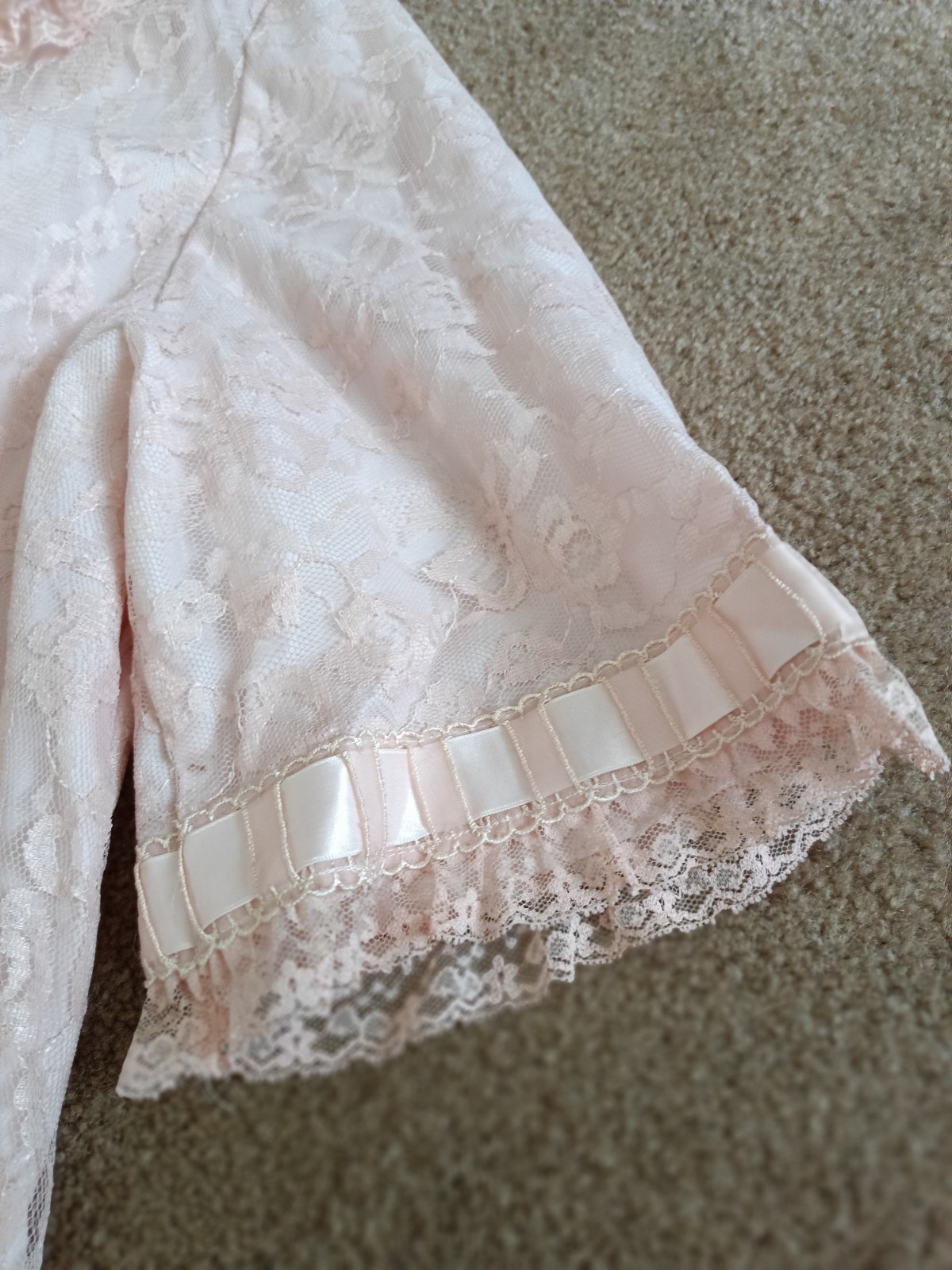 Odette Barsa Pink Lace Satin Robe & Nightgown Set Women&rsquo;s Peignoir