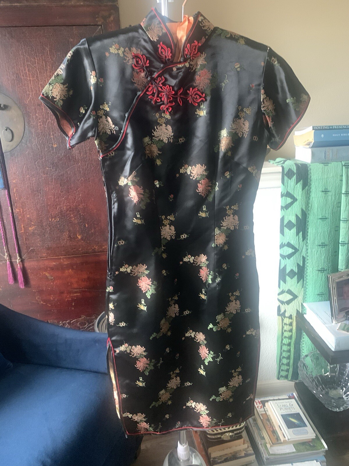 Vintage Black Oriental Dress Women&rsquo;s Size Small/34, Purchased In Asia-Never Worn