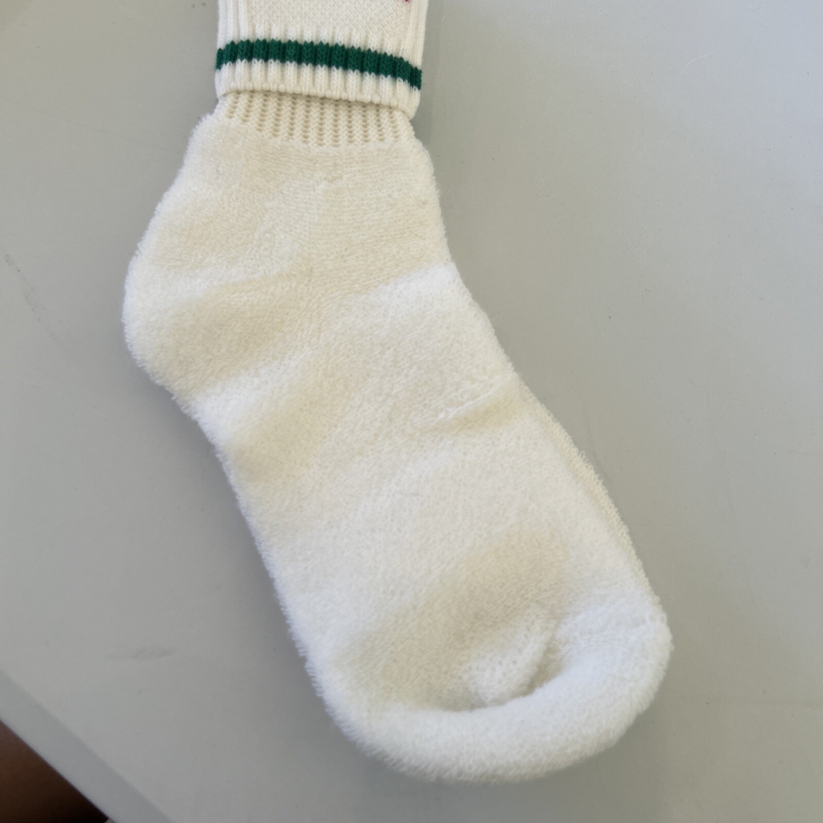 VTG Socks Teacher School for Bare Feet USA Quarter 90s 9-11 White Acrylic Blend
