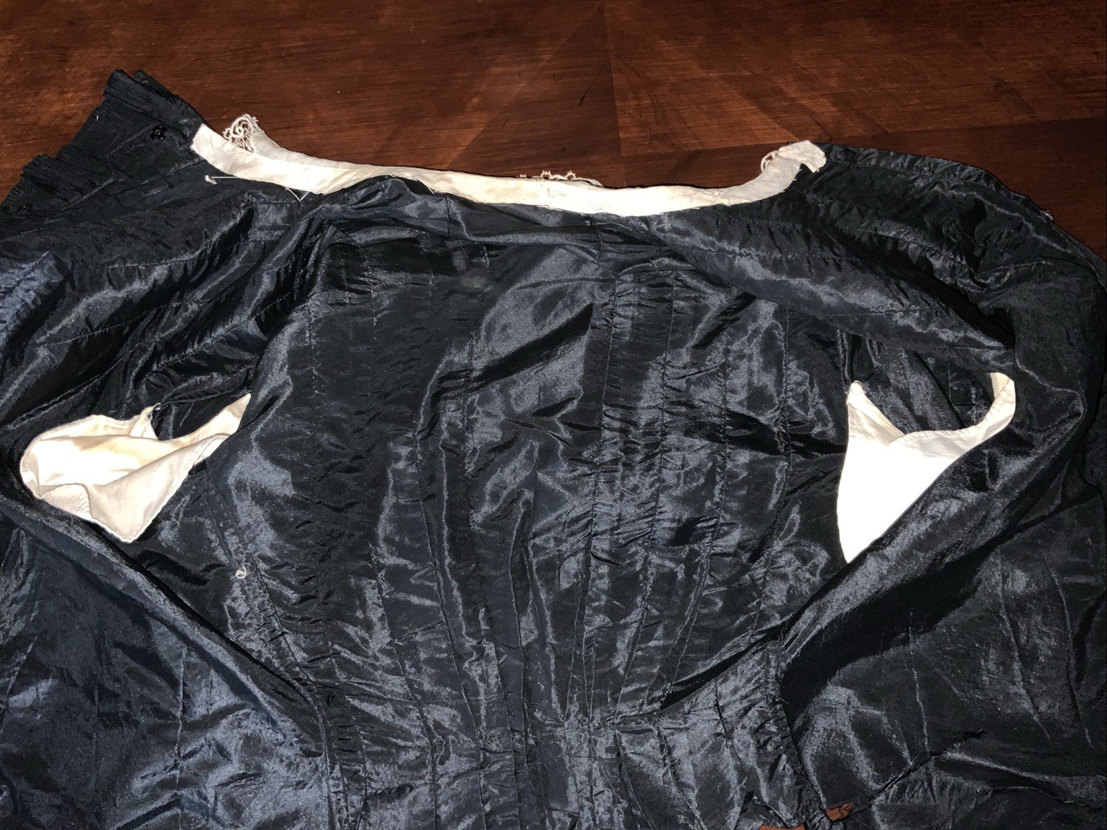 Antique Black TAFFETA WOMENS BLOUSE, 1890 to 1900s Restore SEE Description