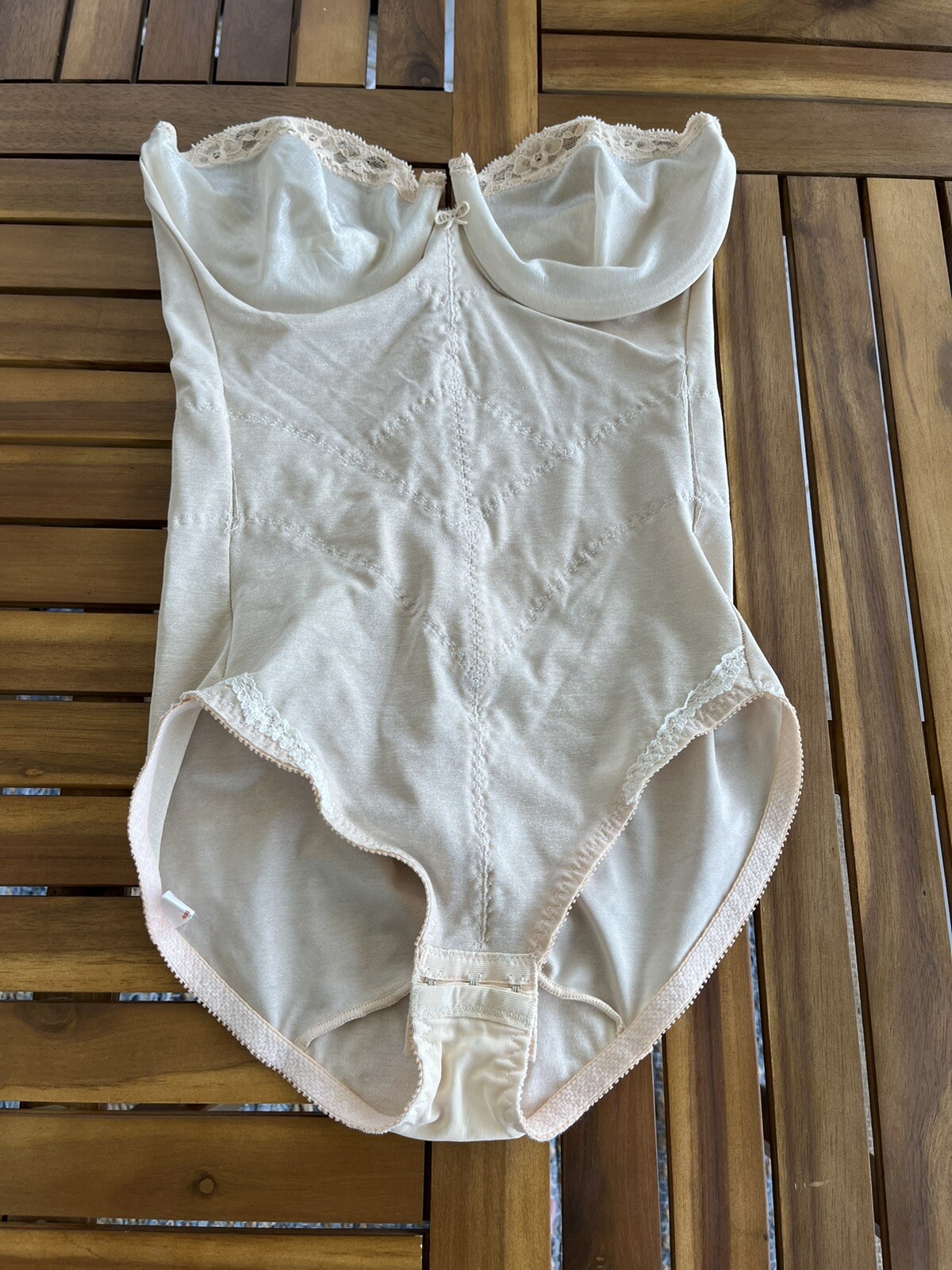 Young Natural Smoothie Sheer Nylon Bustier Girdle 34 C Sissy Panty Vtg 50s 60s