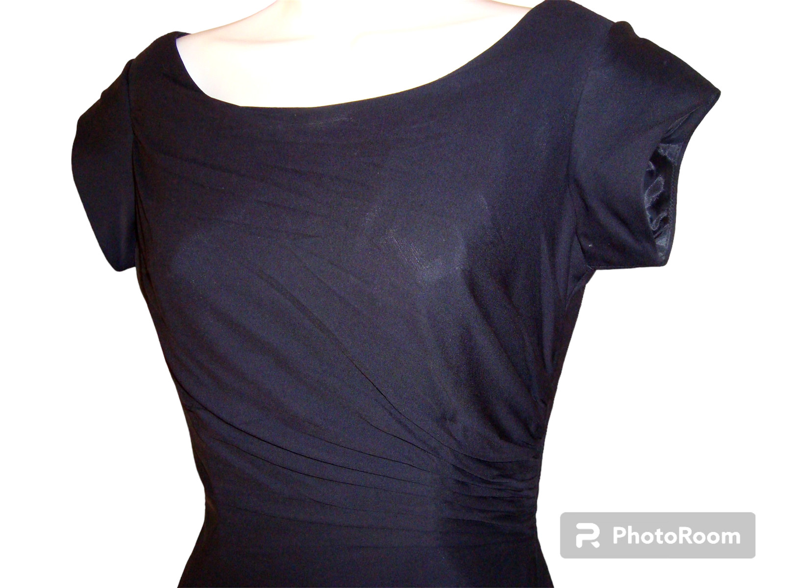 Vintage Black Marilyn Bombshell Wiggle Cocktail Dress Small – 50s