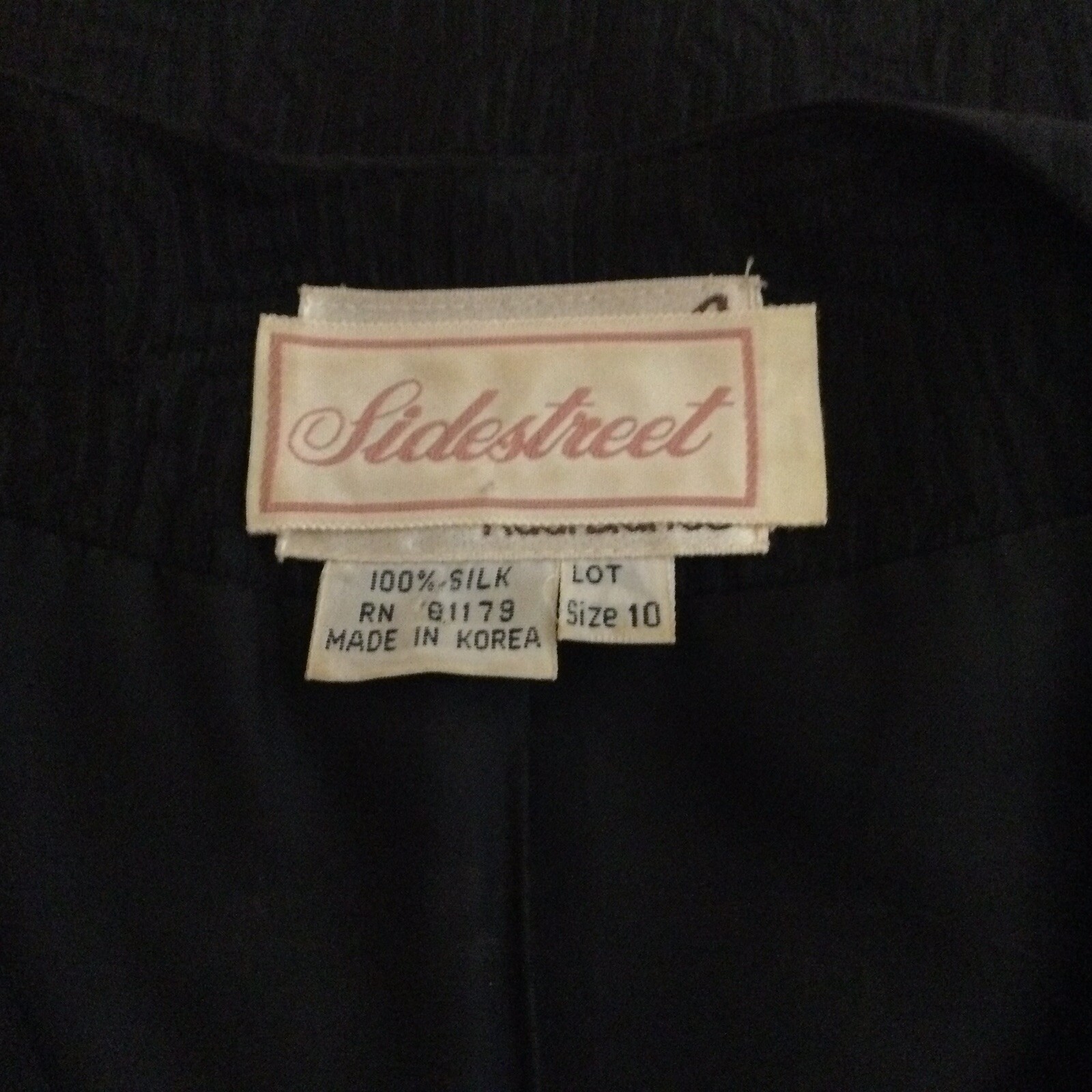 Vintage 80s Sidestreet Blazer Jacket Dynasty look 100% Silk Sz 10 Shoulder Pads