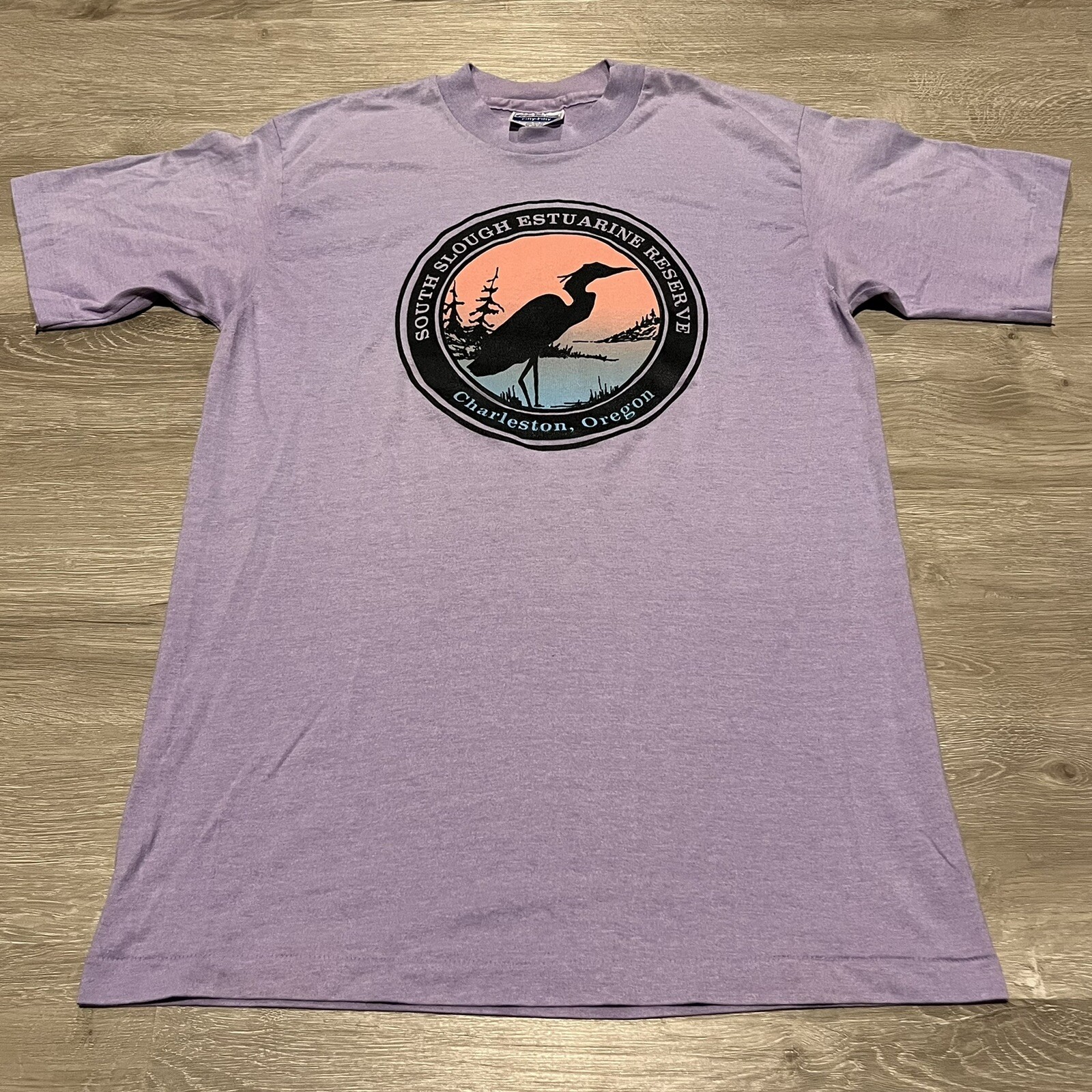 Vintage South Slough Estuarine Reserve Bird T-Shirt Size Medium Womens 80s