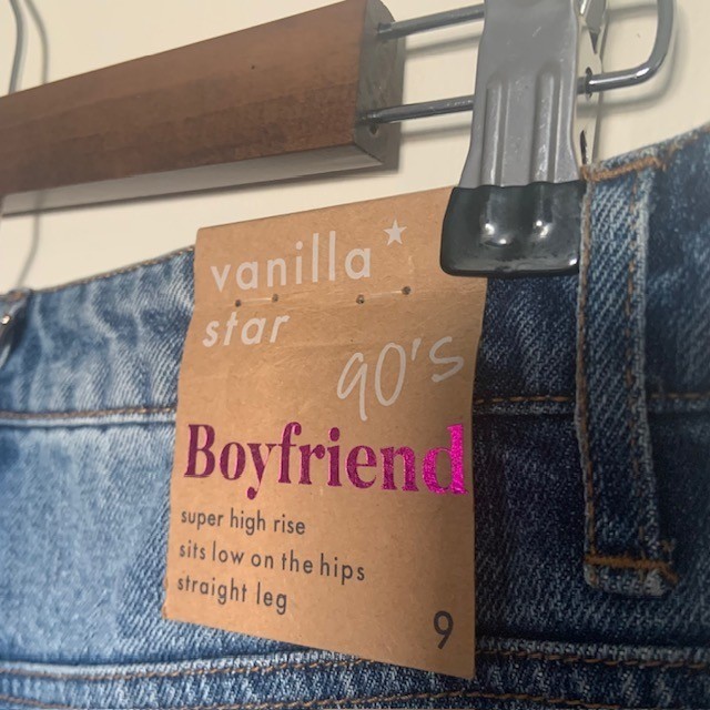 Vanilla Star NWT Super High Rise Distressed Straight Leg Jeans Size 9 Y2K 90s