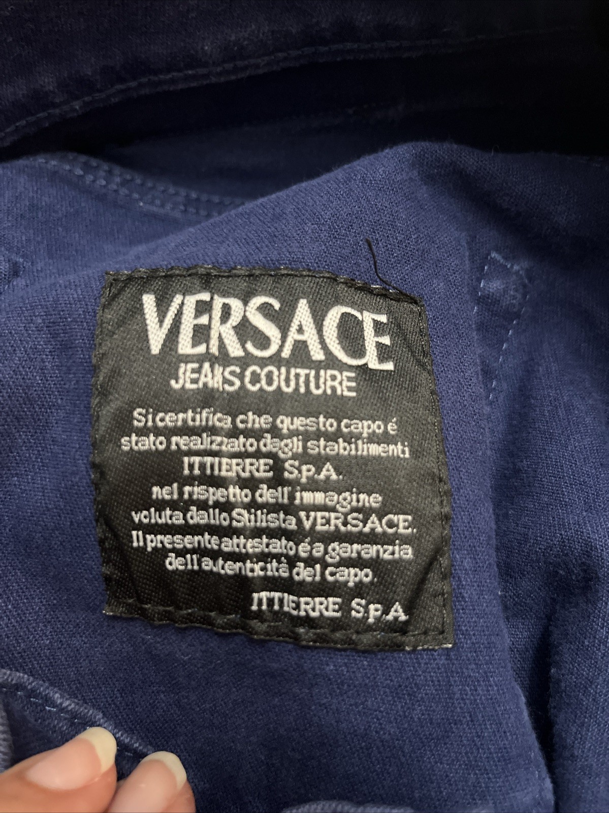 VERSACE Jeans Couture ITTIERRE SPA Blue Denim Pants VTG 90S Italy