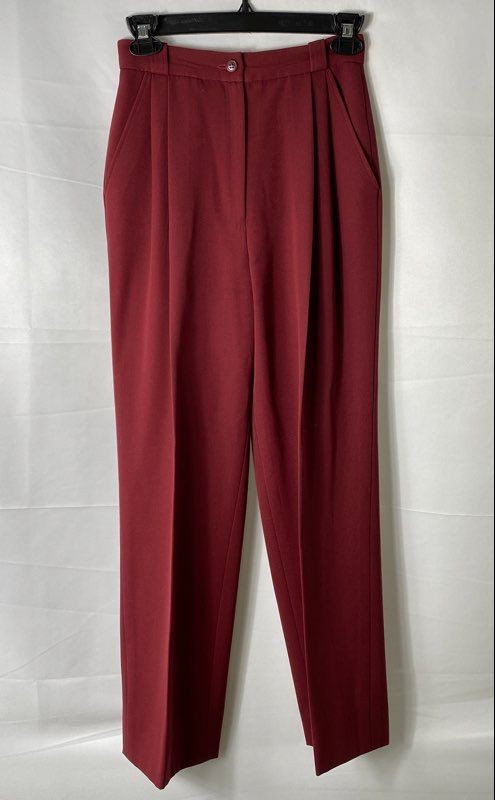 Vintage 90s Gucci Women&rsquo;s Burgundy Pleated 100% Wool Trousers Pants Sz IT 38
