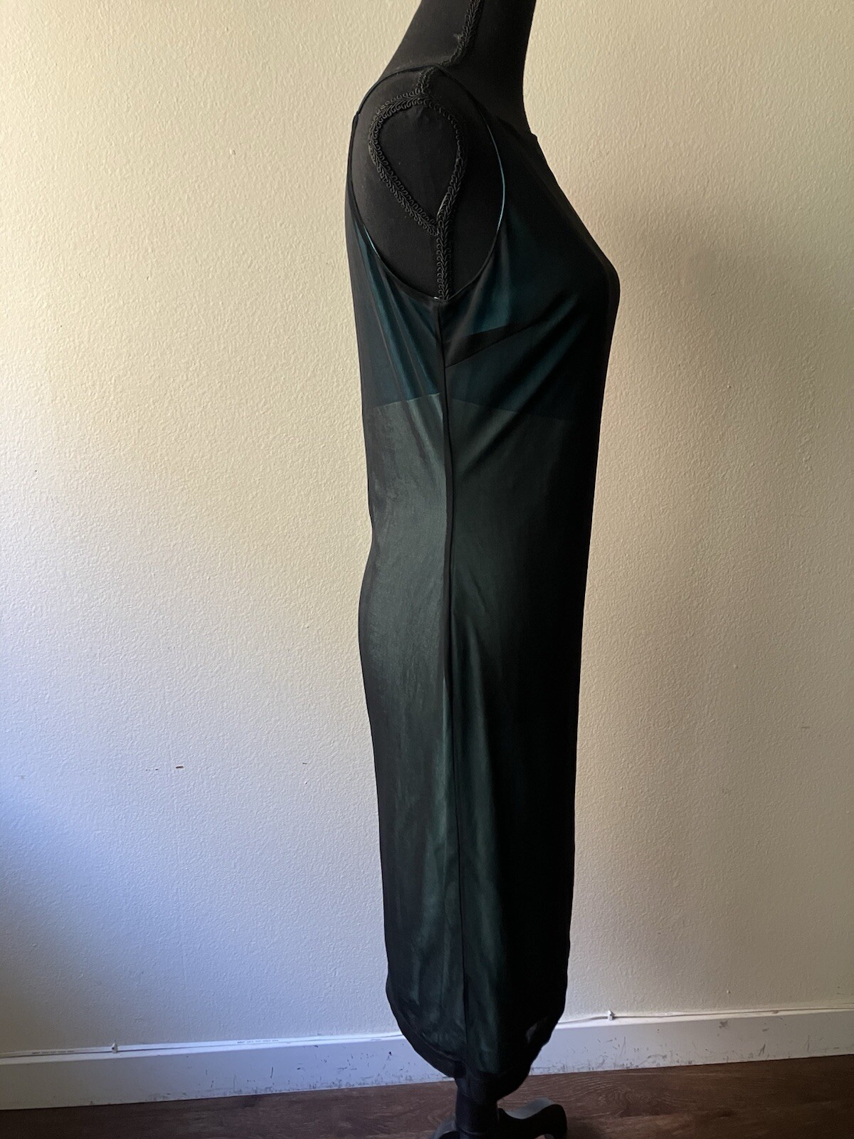 Vintage &rsquo;90s Express Color Block Shift Dress w/ Black Mesh Overlay Grunge XS/S