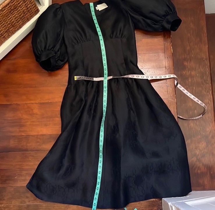 Rare Vintage GIVENCHY Nouvelle Black Puff Sleeve Dress Size 38 Made in France