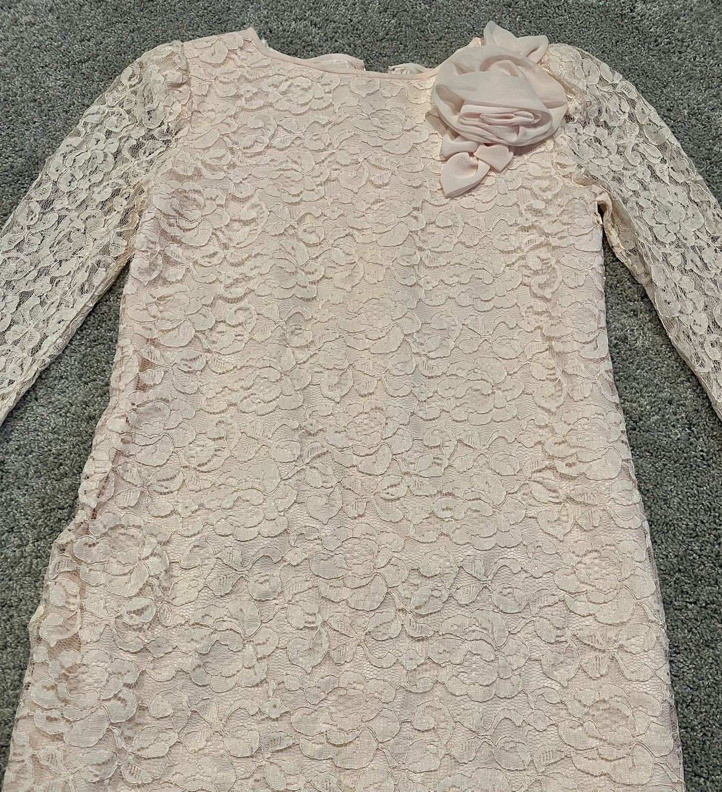 Vintage Scott McClintock Blush Pink Dress Lace Drop Waist Size 8 Pretty In pink!