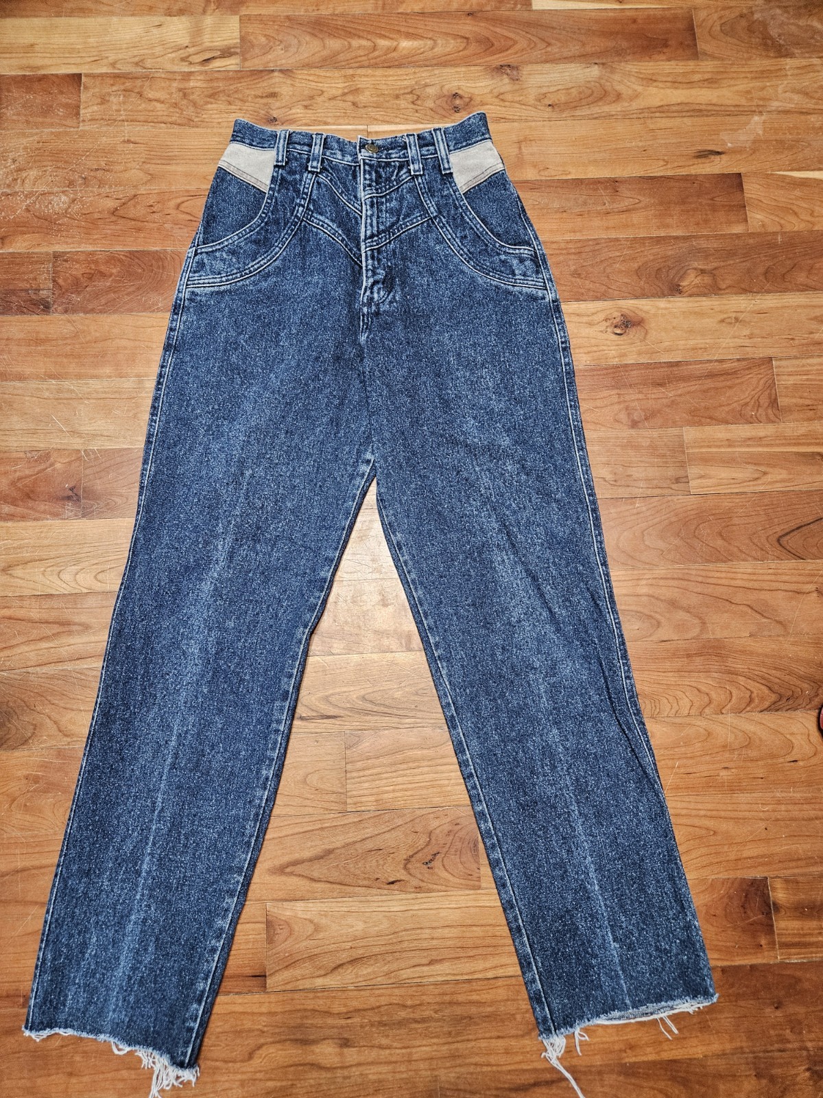 Vintage Wrangler Womens High Waist Bareback Denim Jeans Sz 3/4
