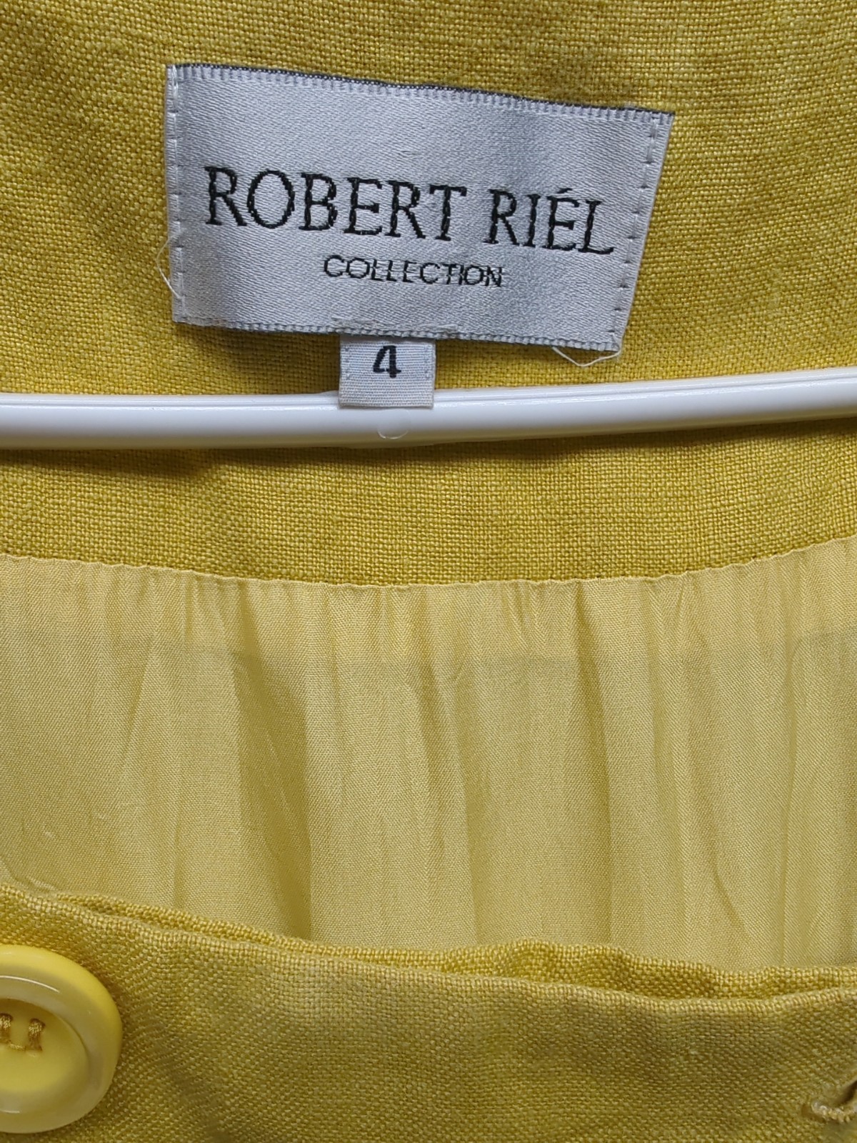Vintage Robert Riel 100% Linen Coat Dress Size 4 Double Breasted Button Up USA