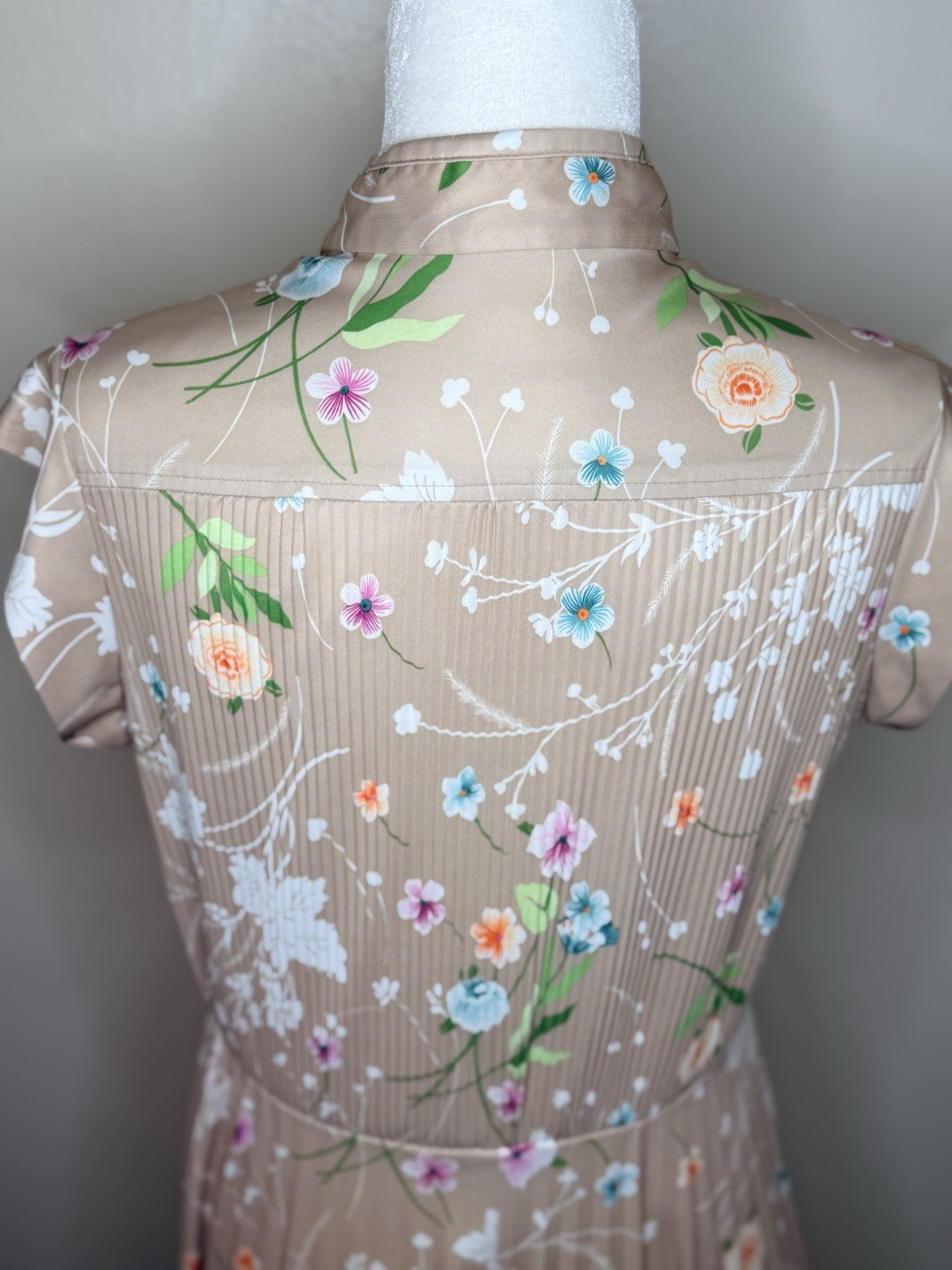 VTG 70s Spring Floral Dress Sz 8/10 Med Retro Pretty Feminine Cap Sleeves CUTE!